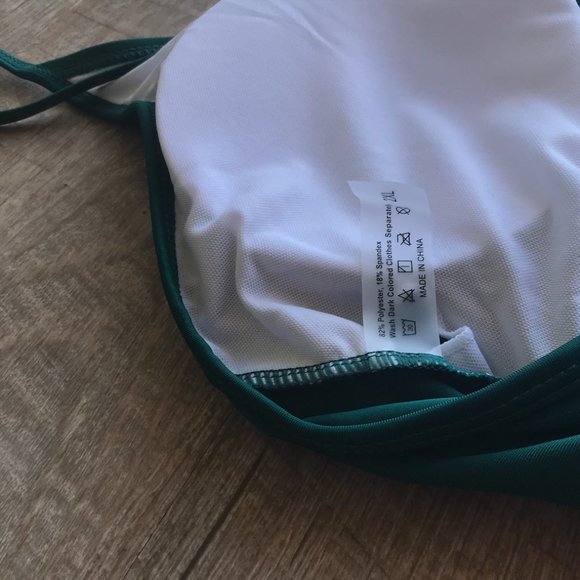 One-Piece Bathing Suit, Dark Green, 2XL - Picture 5 of 6